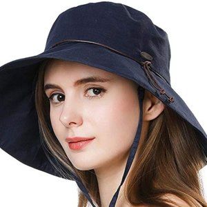 Foldable sun hat women's ponytail bacong Safari be